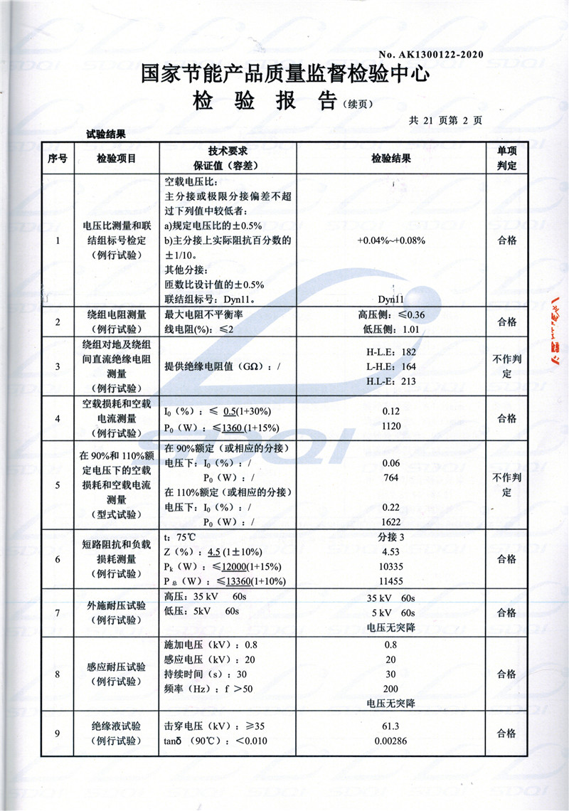 高低压试验报告-S11-1250怀柔怀柔怀柔油浸式变压器-2.jpg